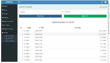 Gambar 19  Tampilan Laporan Penjualan 