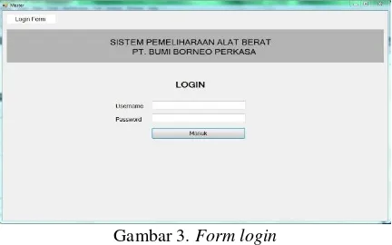 Gambar 3. Form login 