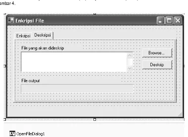 Gambar 4. Form program Enkripsi File tab Deskripsi 