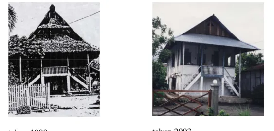 Gambar 6. Variasi perubahan bentuk atap di desa Tonsealama 