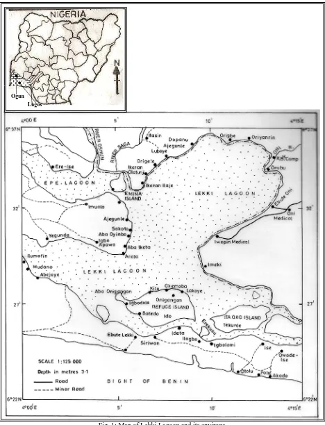 Fig. 1: Map of Lekki Lagoon and its environs 