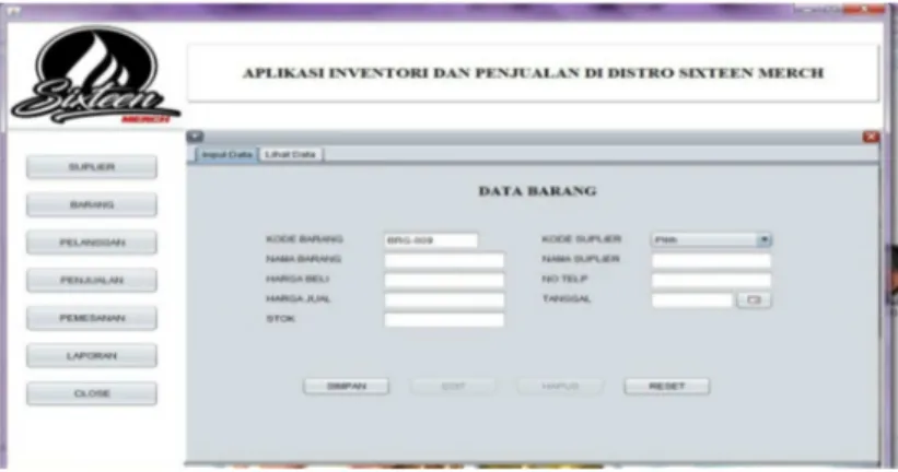 Gambar 5. Tampilan Form Data stok Barang 