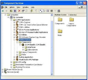 Gambar 5. Konfiguarsi Componen Service pada Windows XP 