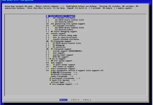 Gambar 4 Dukungan Kernel Linux 2.6.7 pada Beberapa Filesystem  
