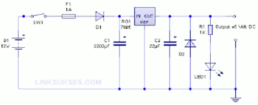 Gambar 2.9  Rangkaian IC 7805 