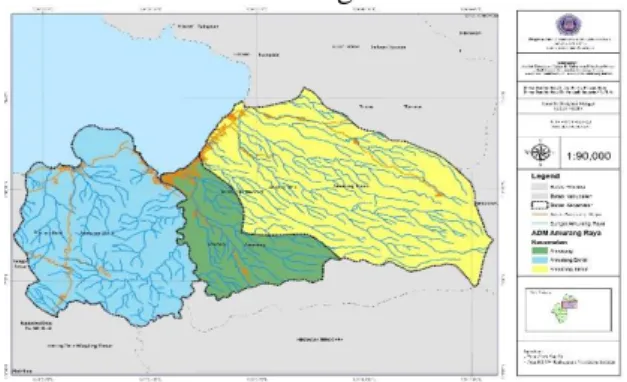 Gambar 1. Peta Administrasi Amurang Raya  Sumber: RTRW Kabupaten Minahasa Selatan  Metode Penelitian 