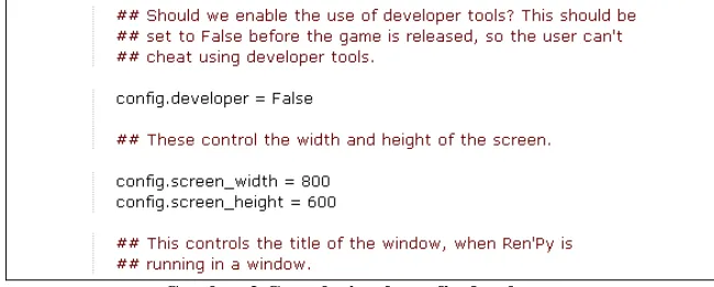 Gambar 2 Contoh sintak config.developer 