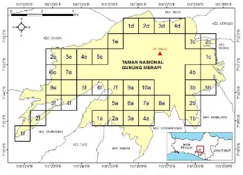 Gambar 1. Peta Sebaran Grid Pengukuran Lapangan Di Kawasan TNGM (TNGM, 2011) 