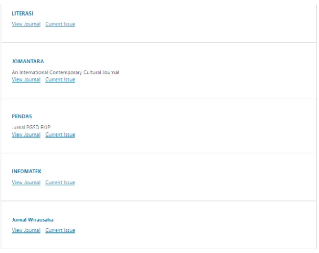 GAMBAR V. 8  Contoh Jurnal Lain yang muncul di Rumah Jurnal UNPAS namun belum ada isinya 
