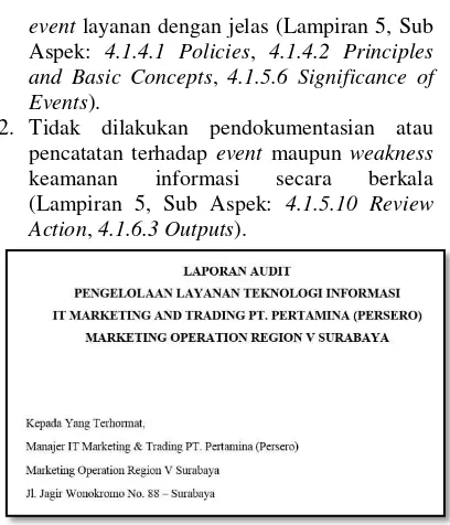 Gambar 5. Contoh Laporan Audit Pengelolaan Layanan Teknologi Informasi 