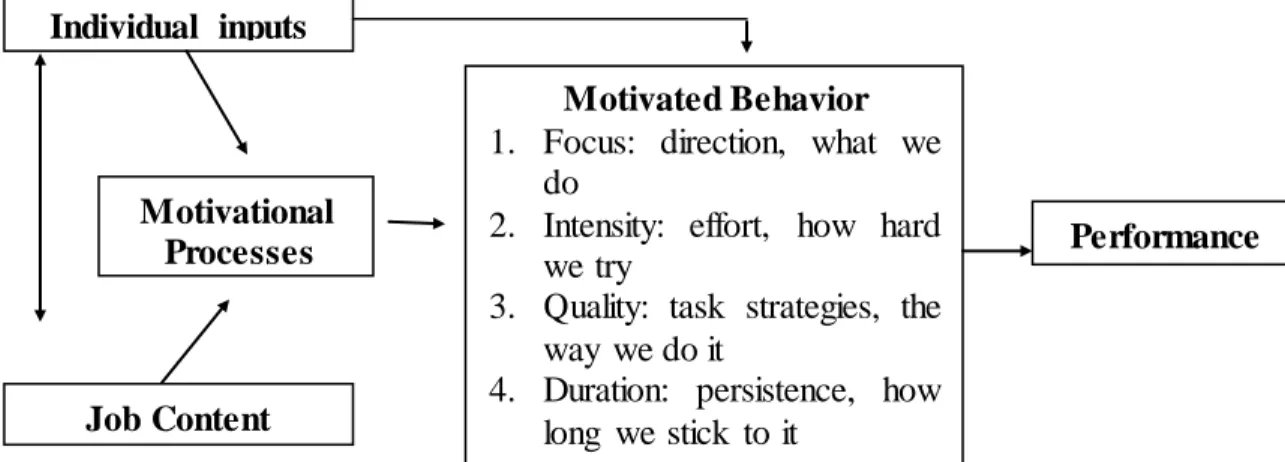 Gambar  1. A Job performance Model of Motivation  Individual  inputs 