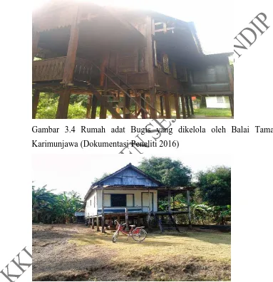 Gambar 3.4 Rumah adat Bugis yang dikelola oleh Balai Taman 