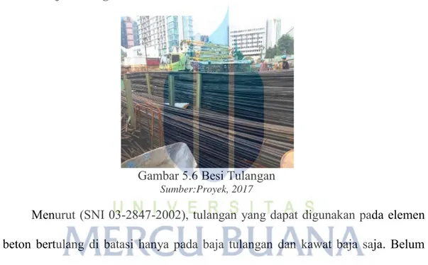 Gambar 5.6 Besi Tulangan  Sumber:Proyek, 2017 