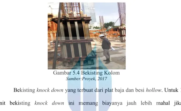 Gambar 5.4 Bekisting Kolom  Sumber:Proyek, 2017 