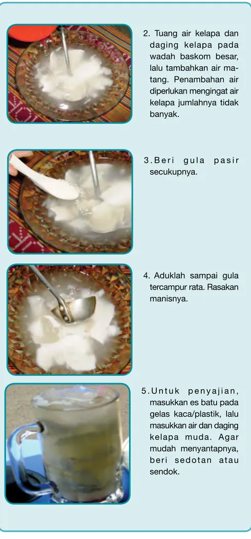 Gambar 7.9 Proses  pembuatan es kelapa muda