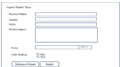 Gambar III.17 Desain Form Input Paket 