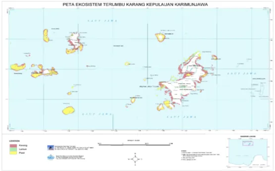 Gambar  2.  Peta Terumbu Karang Taman Nasional Karimunjawa 
