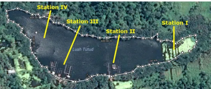 Gambar 1. Stasion pengukuran kualitas air  (Googgle Map) 