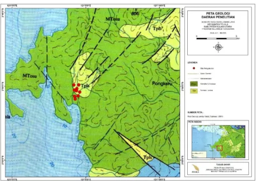 Gambar 2.2 Peta Geologi daerah penelitian (Simandjuntak dkk. ,1991).