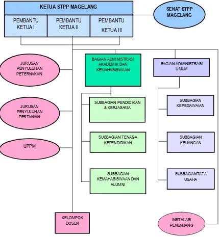 Gambar 4.1 Struktur Organisasi STPP Jurusan Penyuluhan Pertanian Yogyakarta         Sumber : Kepegawaian STPP Jurusan Penyuluhan Pertanian Yogyakarta (2016) 