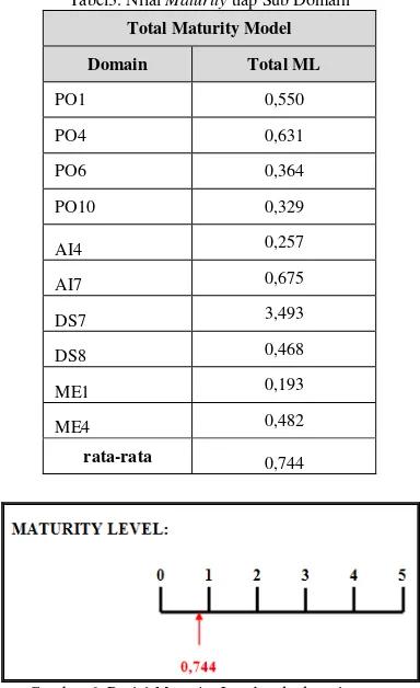 Gambar 6. Posisi Maturity Level pada domain yang ditentukan 