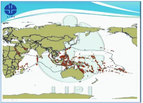 Gambar 3 Peta penyebaran ikan napoleon di perairan tropis. Sumber: 