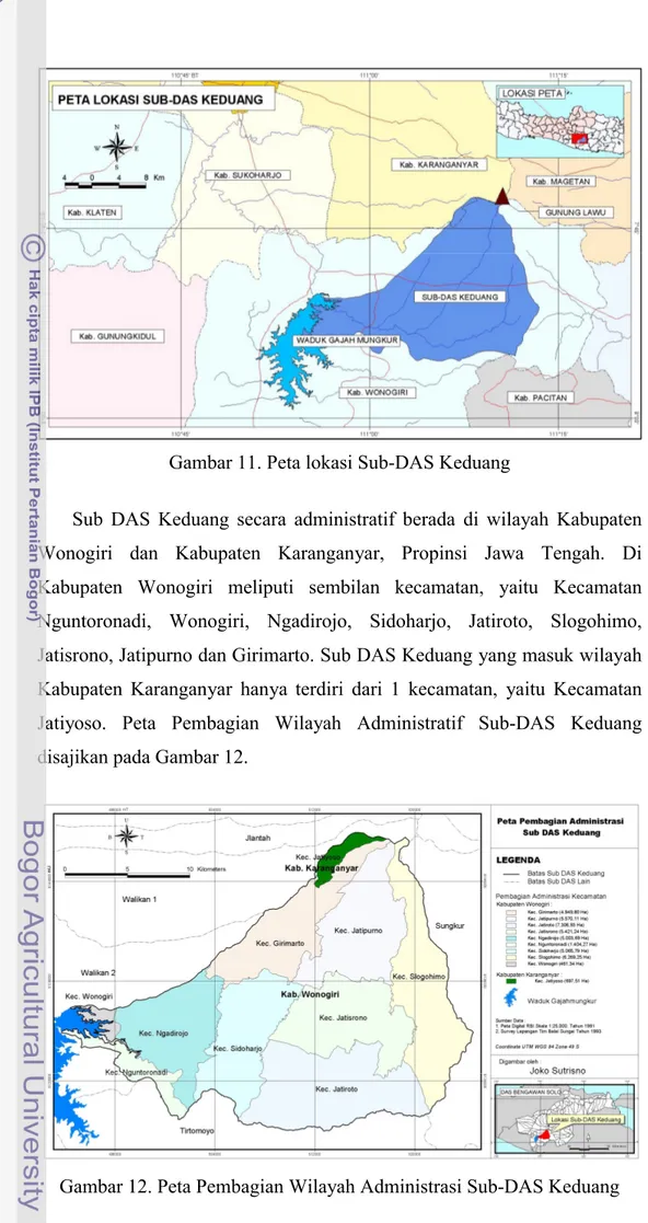 Gambar 11. Peta lokasi Sub-DAS Keduang