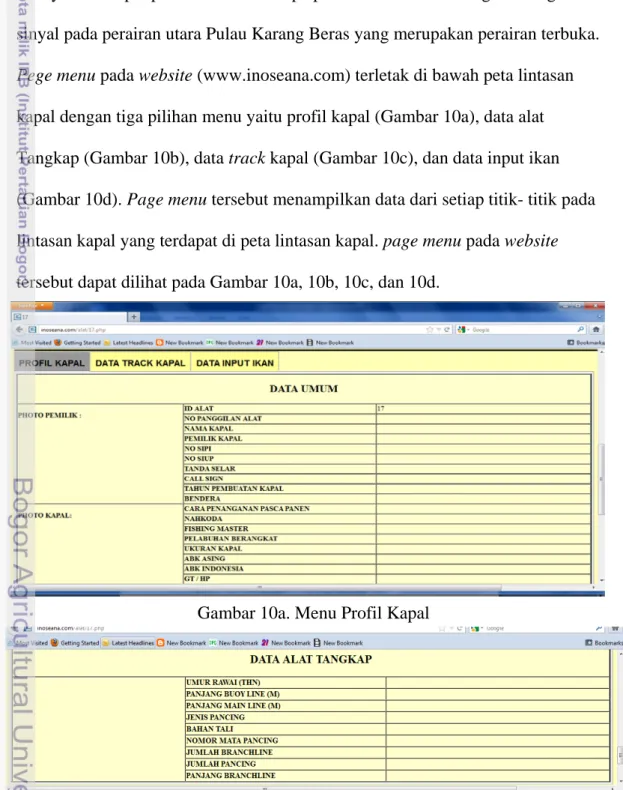 Gambar 10a. Menu Profil Kapal 