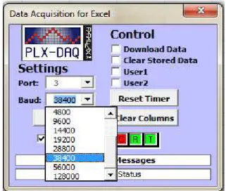 Gambar 2.11  Baudrate pada Parallax PLX-DAQ 