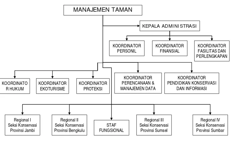 Gambar 2. Struktur Organisasi Pengelola Taman Nasional Kerinci Seblat 