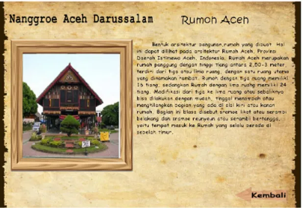 Gambar 5.8 Tampilan Menu menu profil propinsi dan rumah adat 