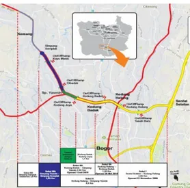 Gambar  1. Trase Rencana Jalan Tol Bogor  Ring Road 