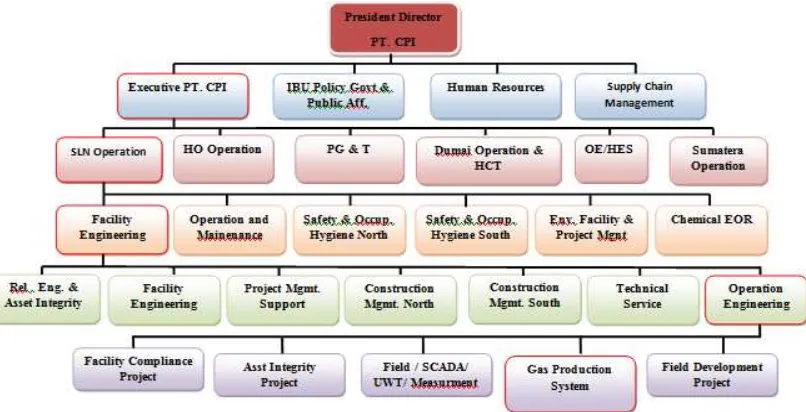 Gambar 2.4. Struktur Organisasi di PT.CPI Khususya Facility Engineering 