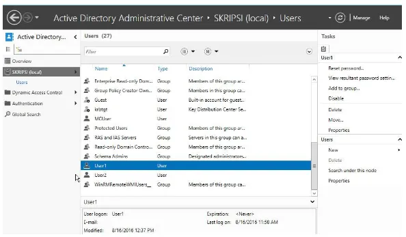 Gambar 4. 14 Interface Active Directory Administrative Center 