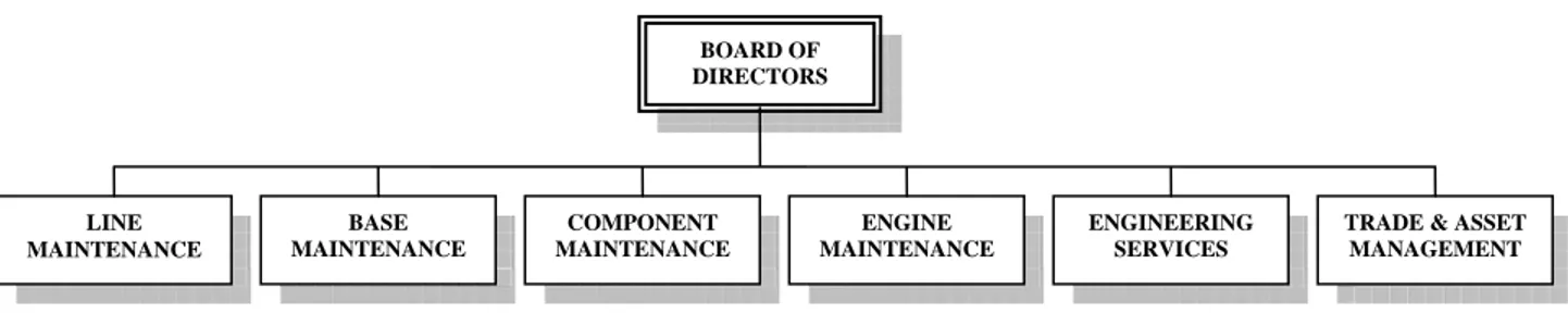 Gambar 3.1   Struktur Organisasi PT. Garuda Maintenance Facility Aero Asia     (Bussiness Function Organization) 