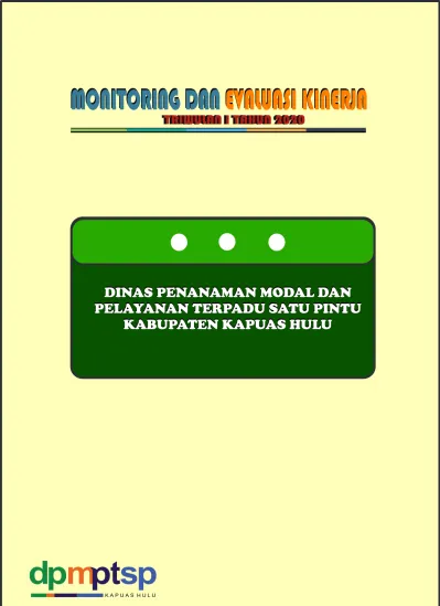 Dpm Tsp MONITORING DAN EVALUASI KINERJA DINAS PENANAMAN MODAL DAN ...