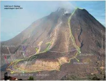 Gambar 4.  Erupsi Gunung Sinabung pada 14 Januari 2014.  Sumber : Artikel Sinabung, 2014 