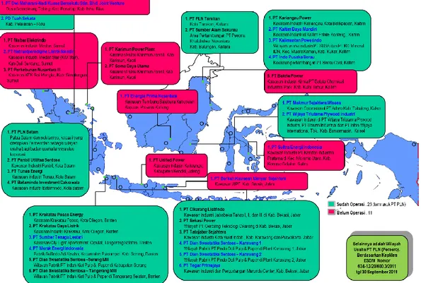 Gambar 1.1. Peta Wilayah Usaha Penyediaan Tenaga Listrik Tahun 2016   (status November 2016) 