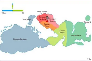 Gambar 1. Peta Wilayah Kekuasaan Bima  (Sumber: Bachtiar, 2020 ) 