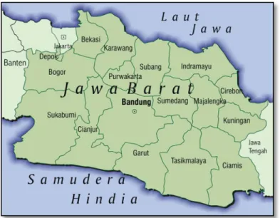 Gambar 1.8  Peta Jawa Barat  Sumber: Google (2013) 