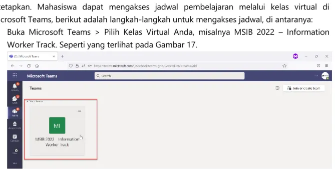 Gambar 17 Kelas Virtual Information Worker Track 