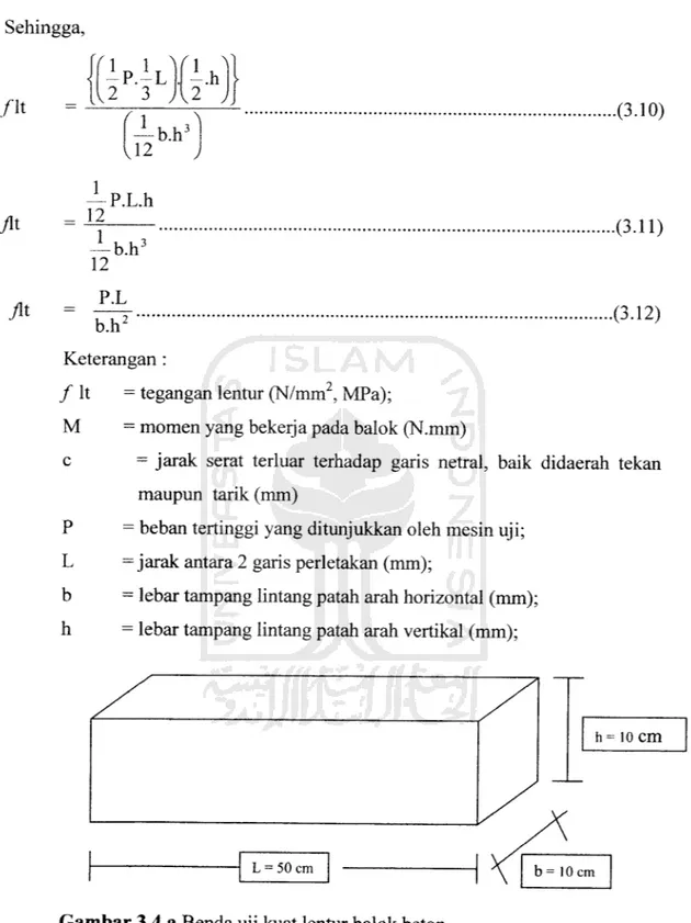 Gambar 3.4 a Benda uji kuat lentur balok beton