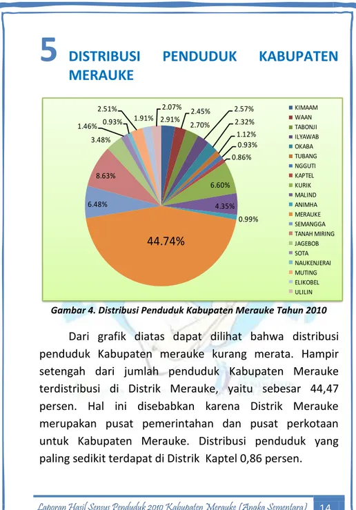 Gambar 4. Distribusi Penduduk Kabupaten Merauke Tahun 2010 