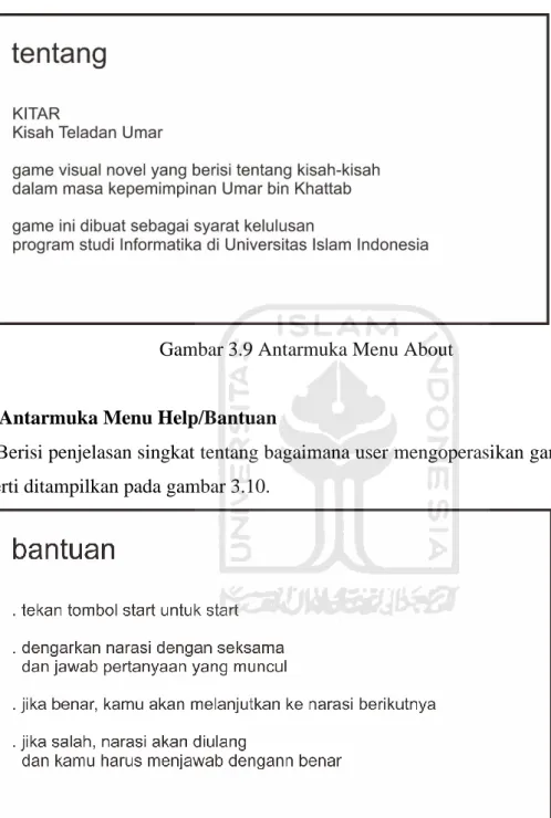 Gambar 3.9 Antarmuka Menu About 