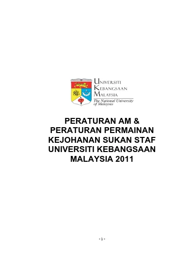 PERATURAN AM & PERATURAN PERMAINAN KEJOHANAN SUKAN STAF UNIVERSITI ...