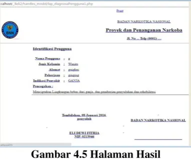 Gambar 4.5 Halaman Hasil 