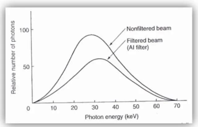 Gambar 4. Grafik spektrum energi foton berdasarkan nilai filtrasi 1