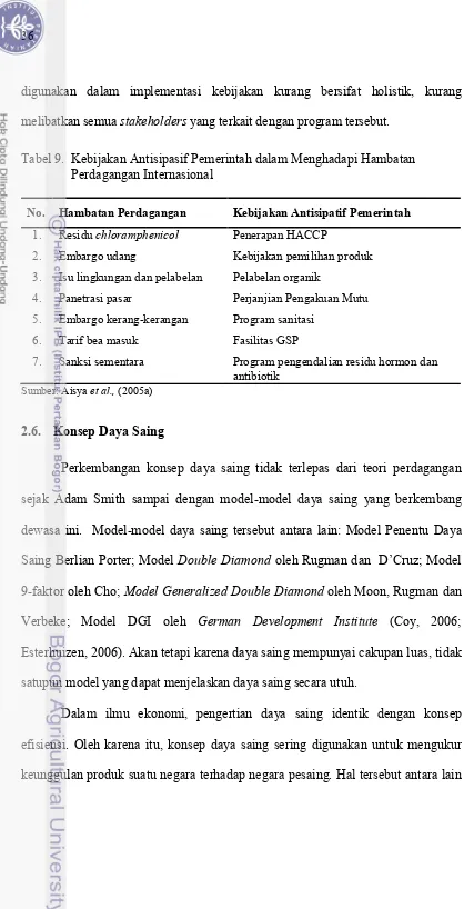 Tabel 9.  Kebijakan Antisipasif Pemerintah dalam Menghadapi Hambatan  