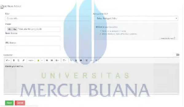 Gambar 4.3 Form Input Artikel 