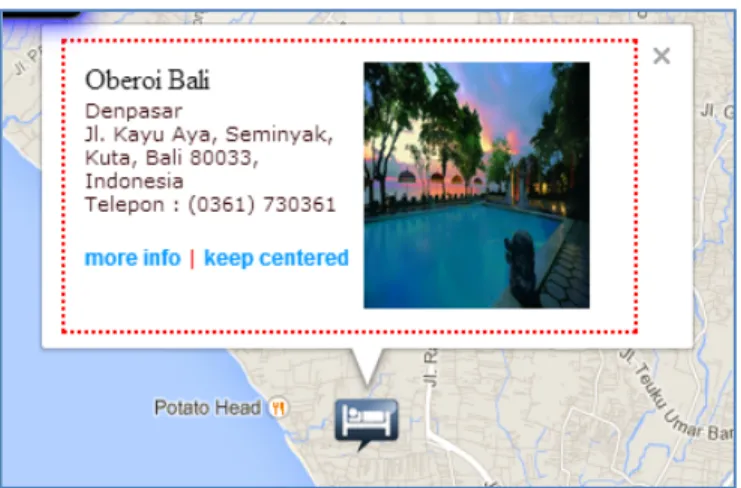 Gambar 6 Info window Hotel 